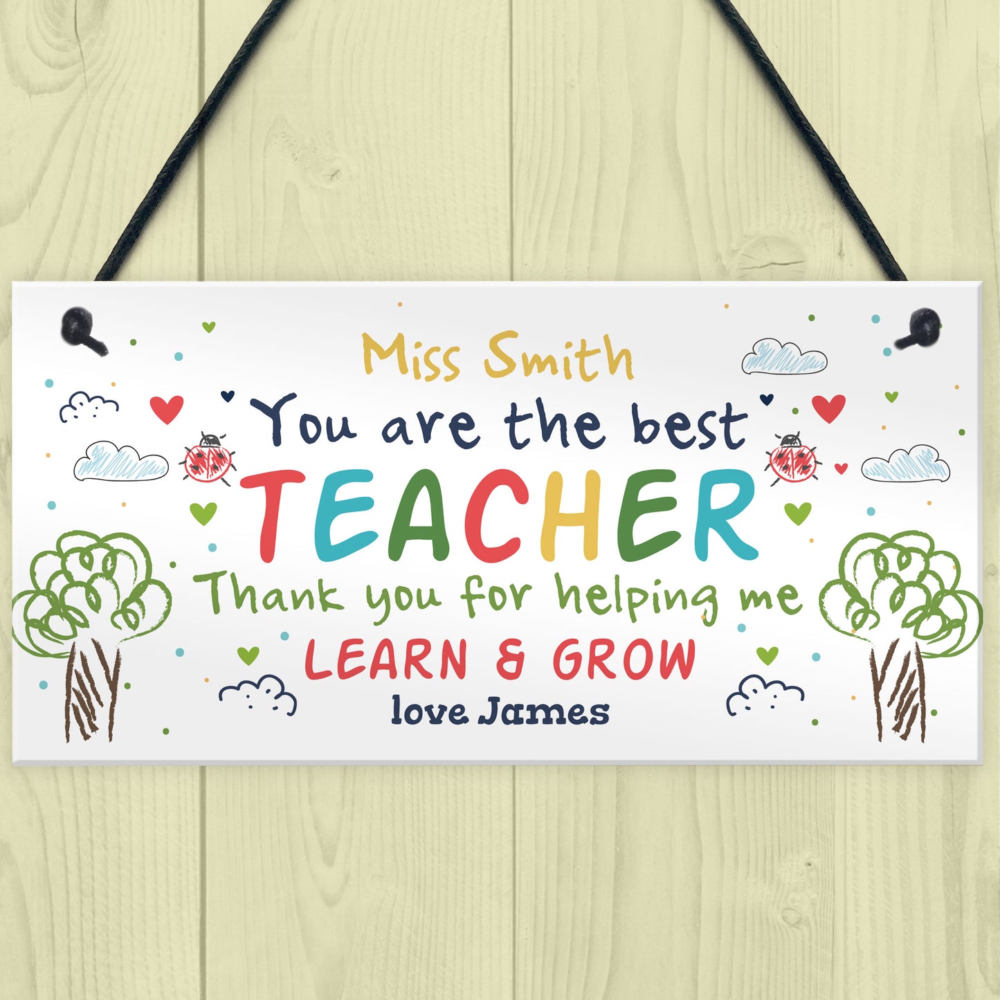 Teacher Gift Personalised Leaving Present Best Teacher Gift