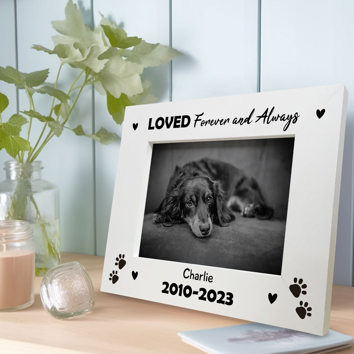 LOVED Forever And Always Personalised Memorial Photo Frame