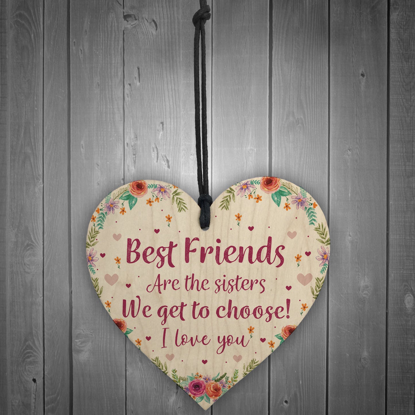 Best FRIEND Sister Gifts Wooden Heart Birthday Christmas Gift