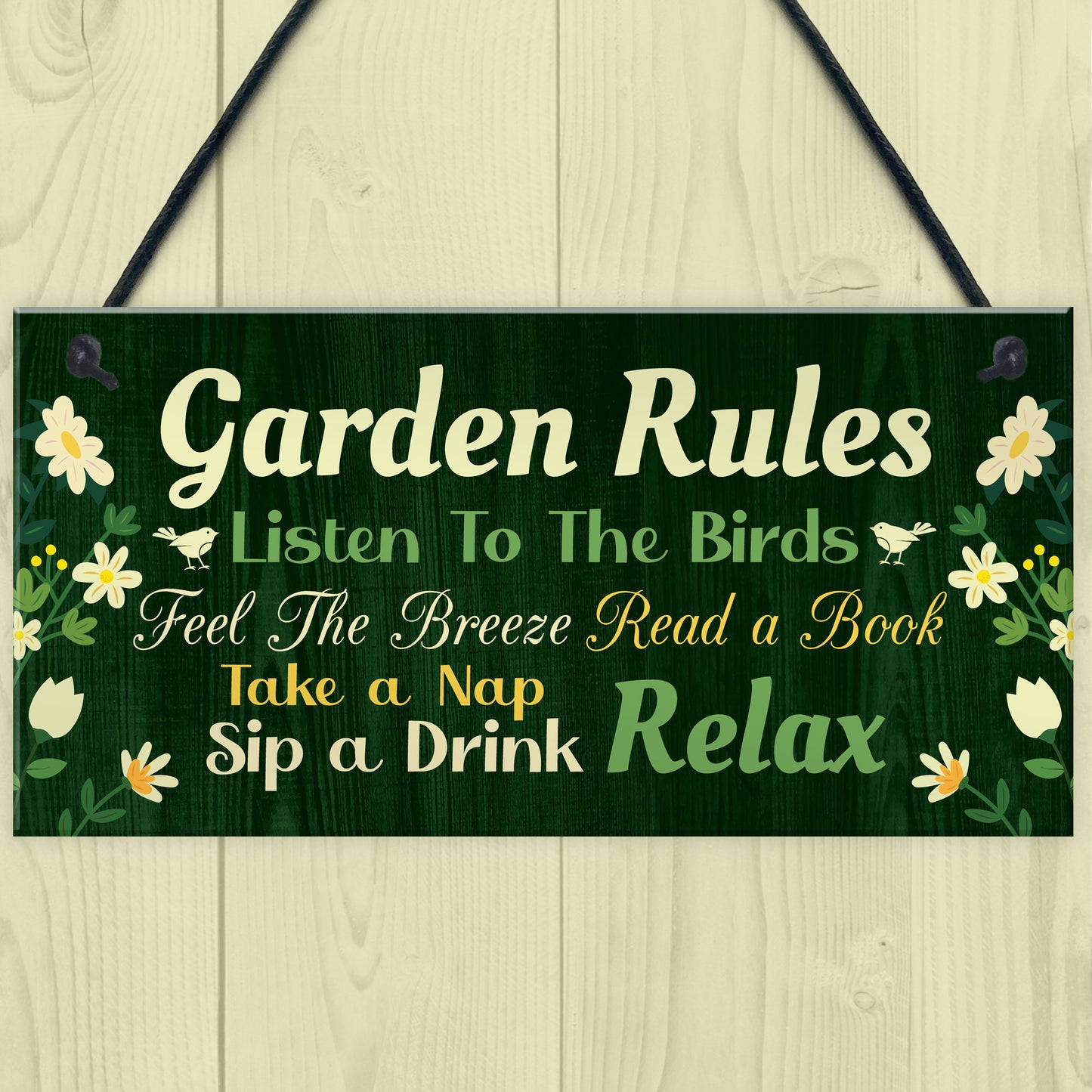 Garden Signs Outside Garden Rules Sign Novelty Hanging Plaque