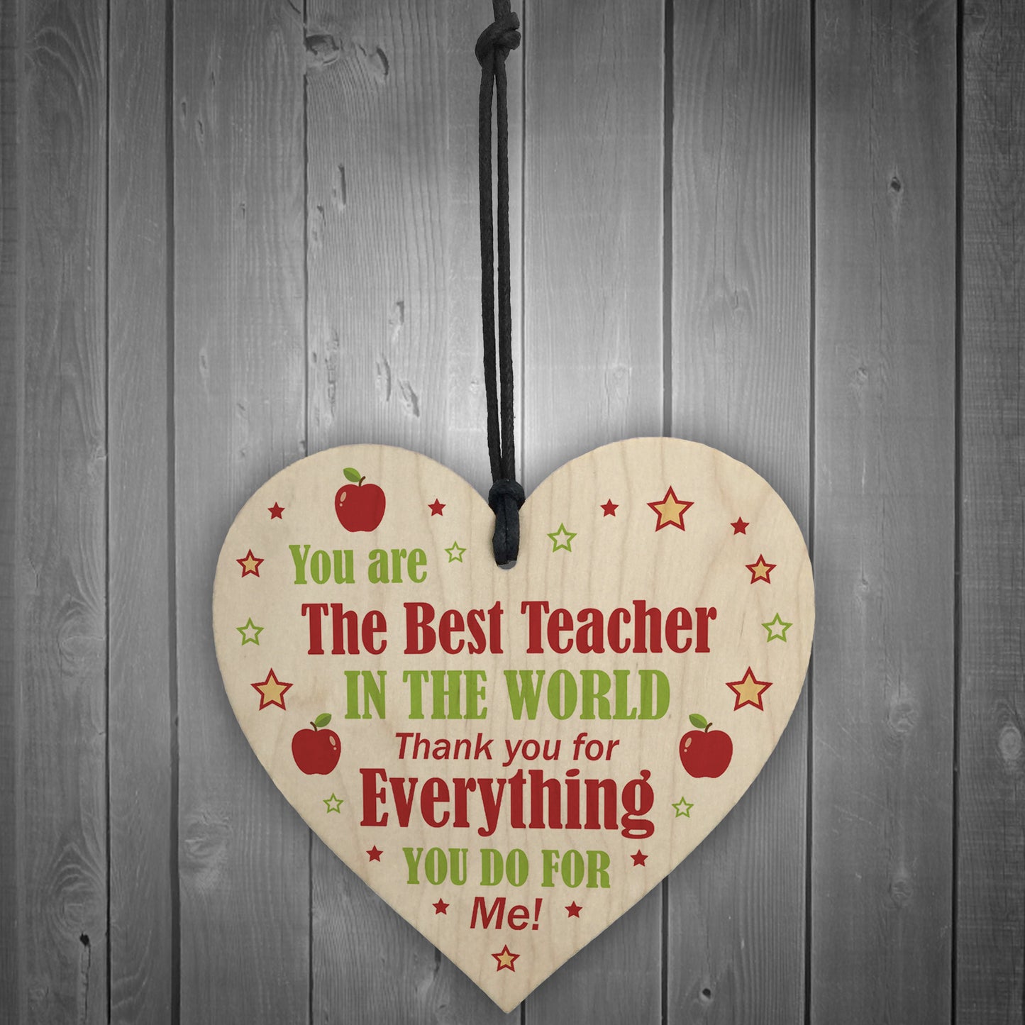 THANK YOU Gift For Teacher Wood Heart Nursery Teacher Gift