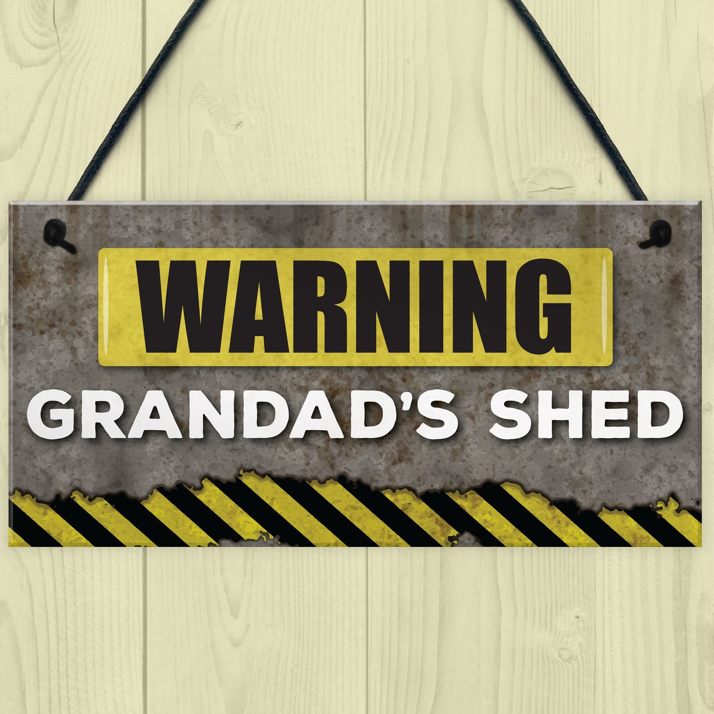 Warning Grandads Shed Hanging Garden Garage Plaque Sign