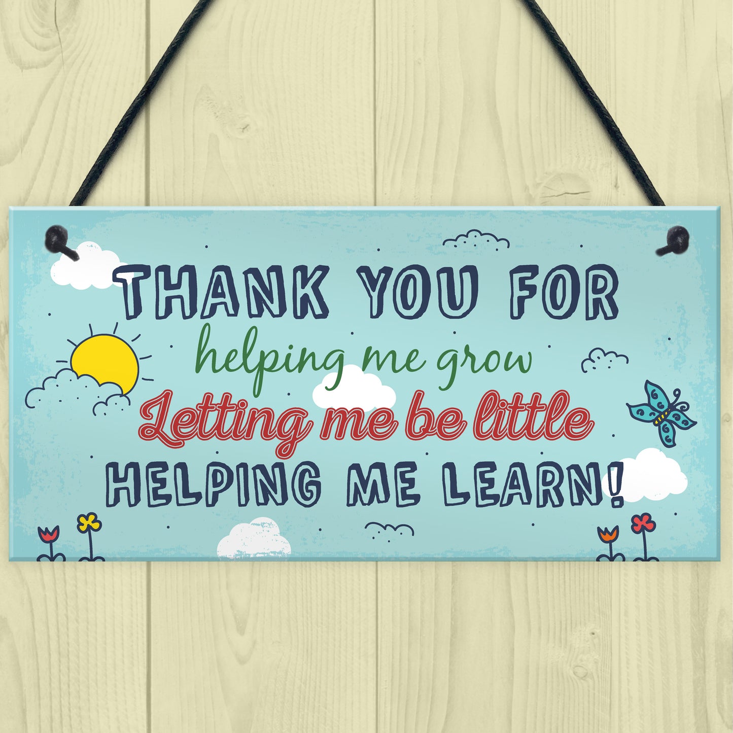 Nursery Teacher Preschool THANK YOU Gift Hanging Sign Plaque