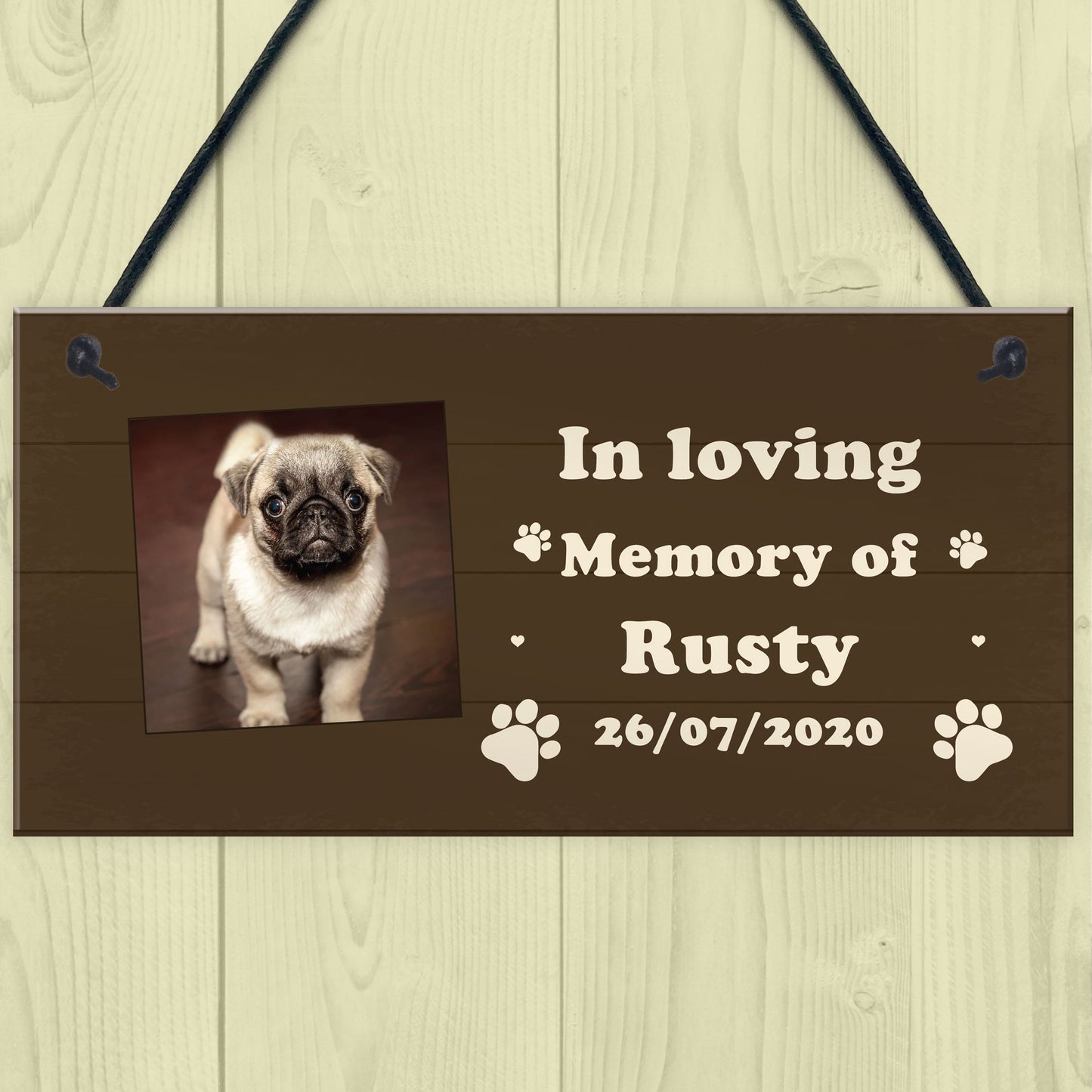 Dog Memorial Sign PERSONALISED Image Plaque Gift For Family