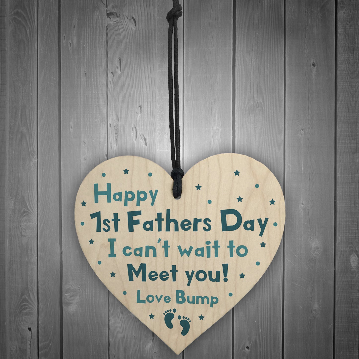 First 1st Fathers Day Gifts Wooden Heart Novelty Gift For Dad