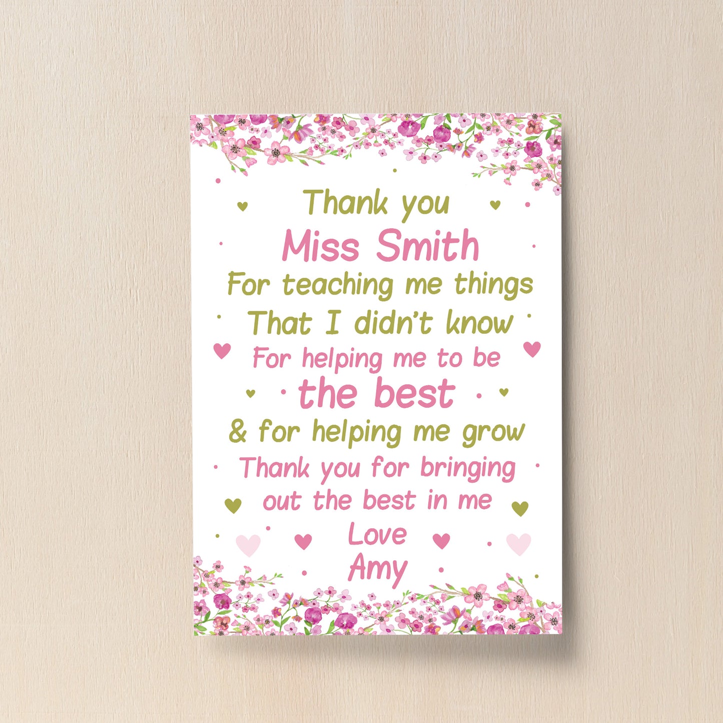 Nursery Pre School Teacher Thank You Gifts Personalised Leaving