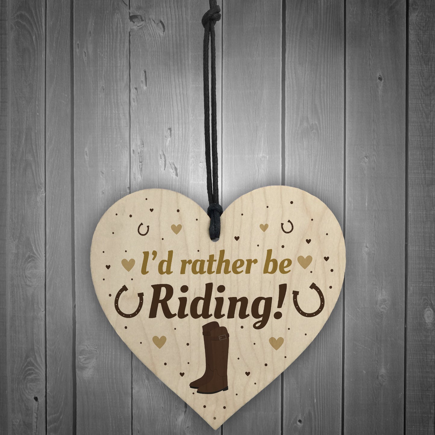 Funny Horse Lover Gift Rather Be Riding Wooden Heart Stable Door