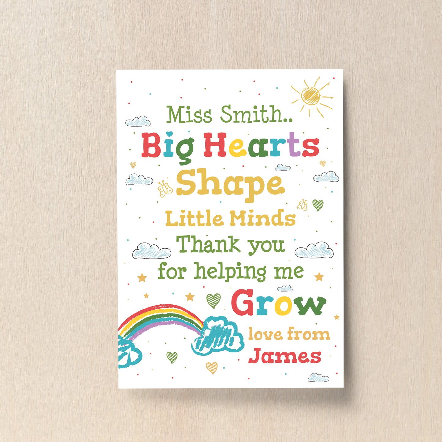 Thank You Gifts For Teacher Personalised Prints Leaving School