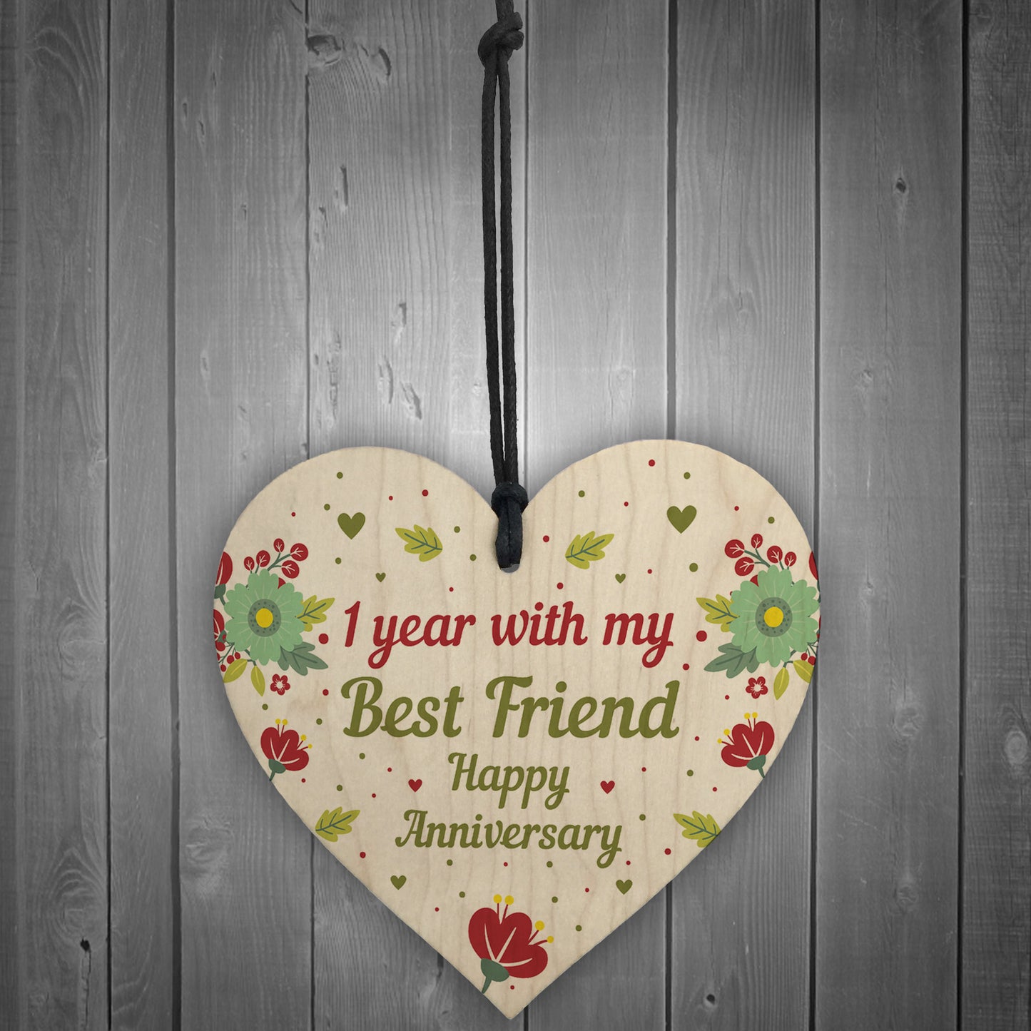 1st Wedding Anniversary Gift For Husband Wife Wooden Heart Gifts