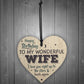 Wonderful Wife Happy Birthday Wood Heart Husband Love Wall