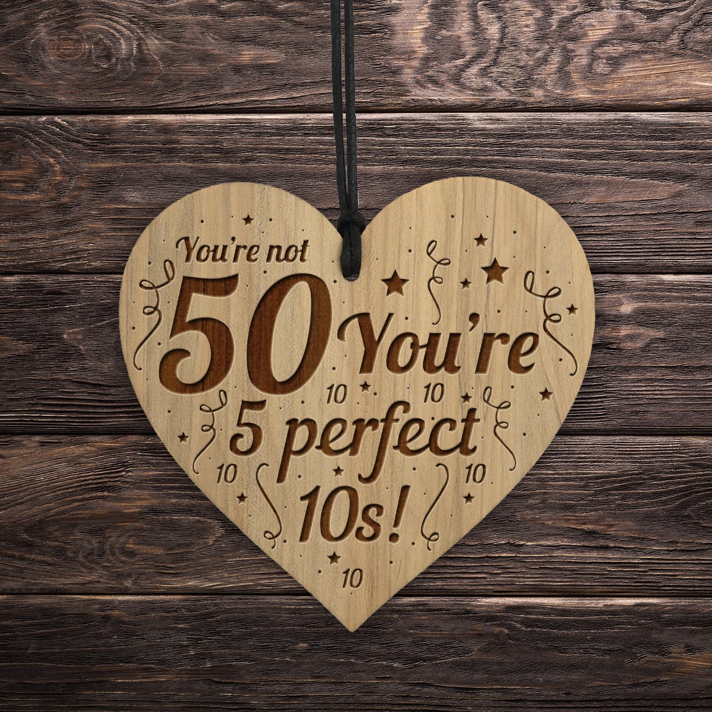 50th Birthday Gift For Friend Men Women Engraved Heart Funny