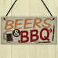 BEERS BBQ Novelty Hanging Garden Sign Barbeque Shed Plaques