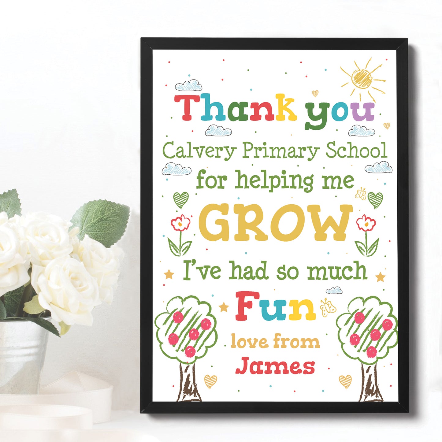 Personalised TEACHER Thank You Gift Class Quote Print Gift