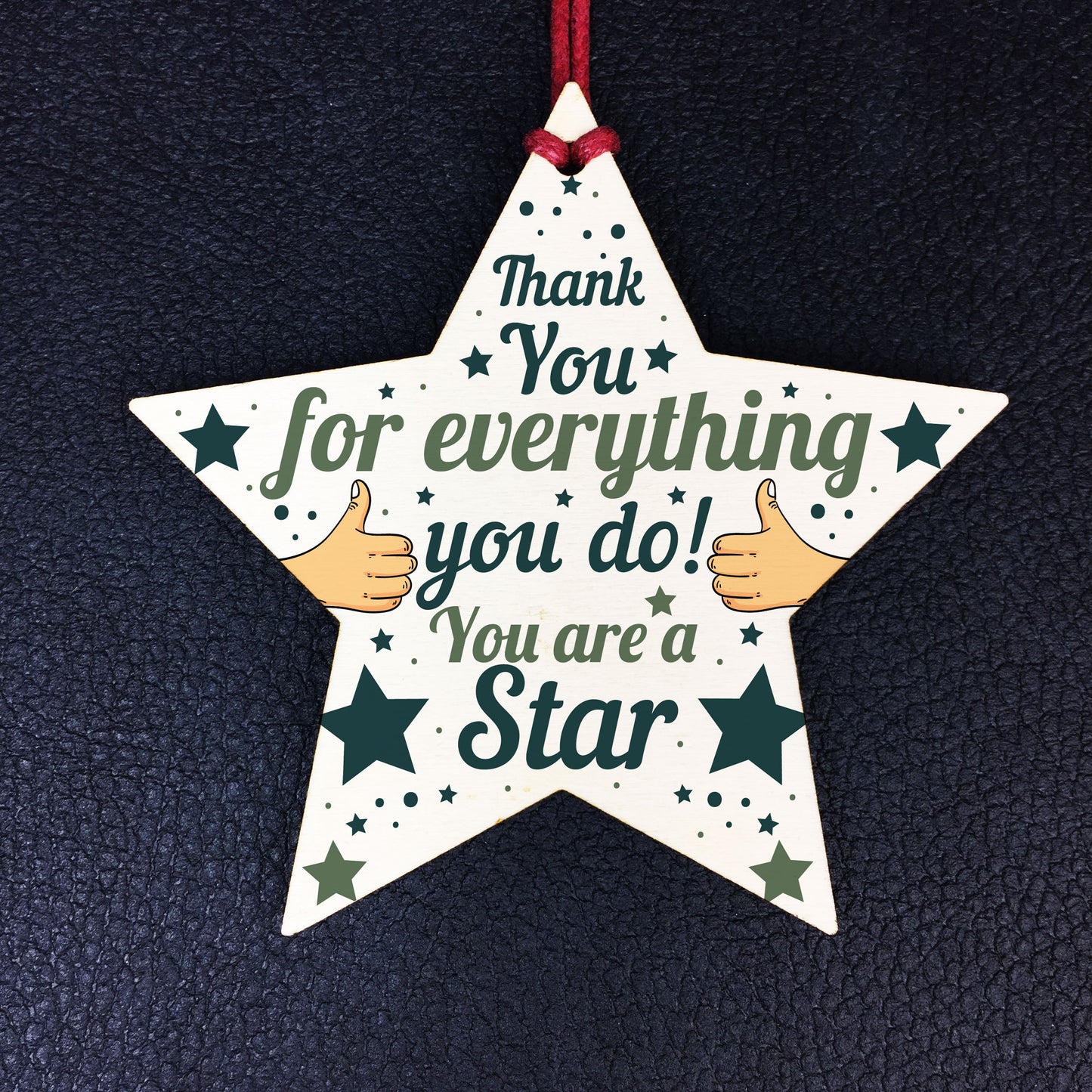 Wood Star Plaque Thank You Gift For Colleague Volunteer Teacher