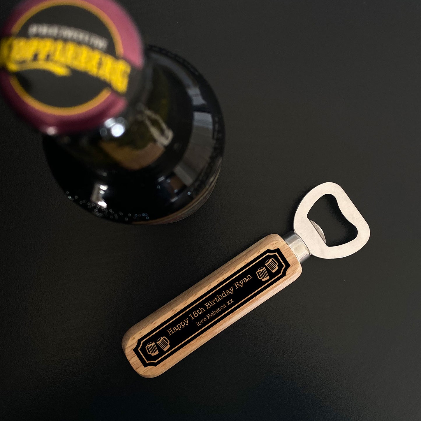 Personalised 18th 21st Birthday Gift For Him Wood Bottle Opener
