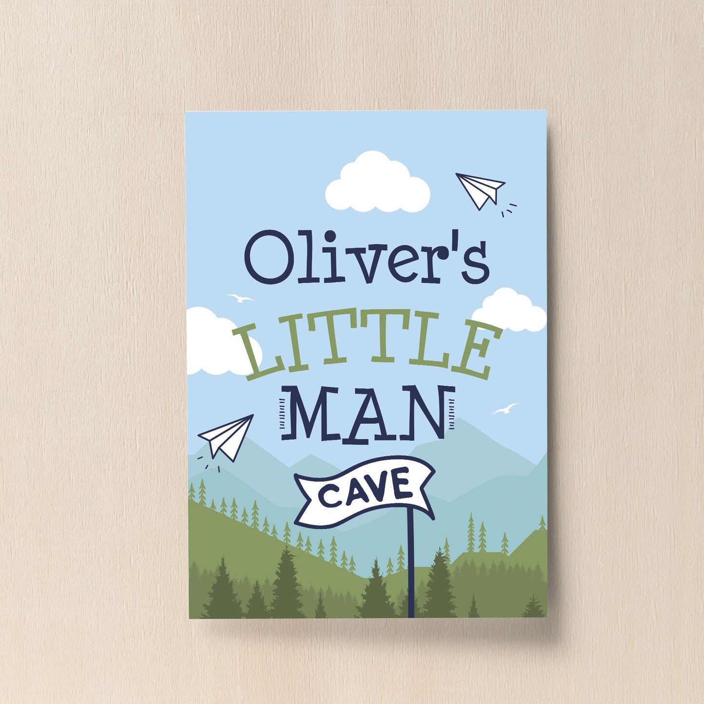 PERSONALISED Little Man Cave Wall Art Boys Bedroom Decor Gifts