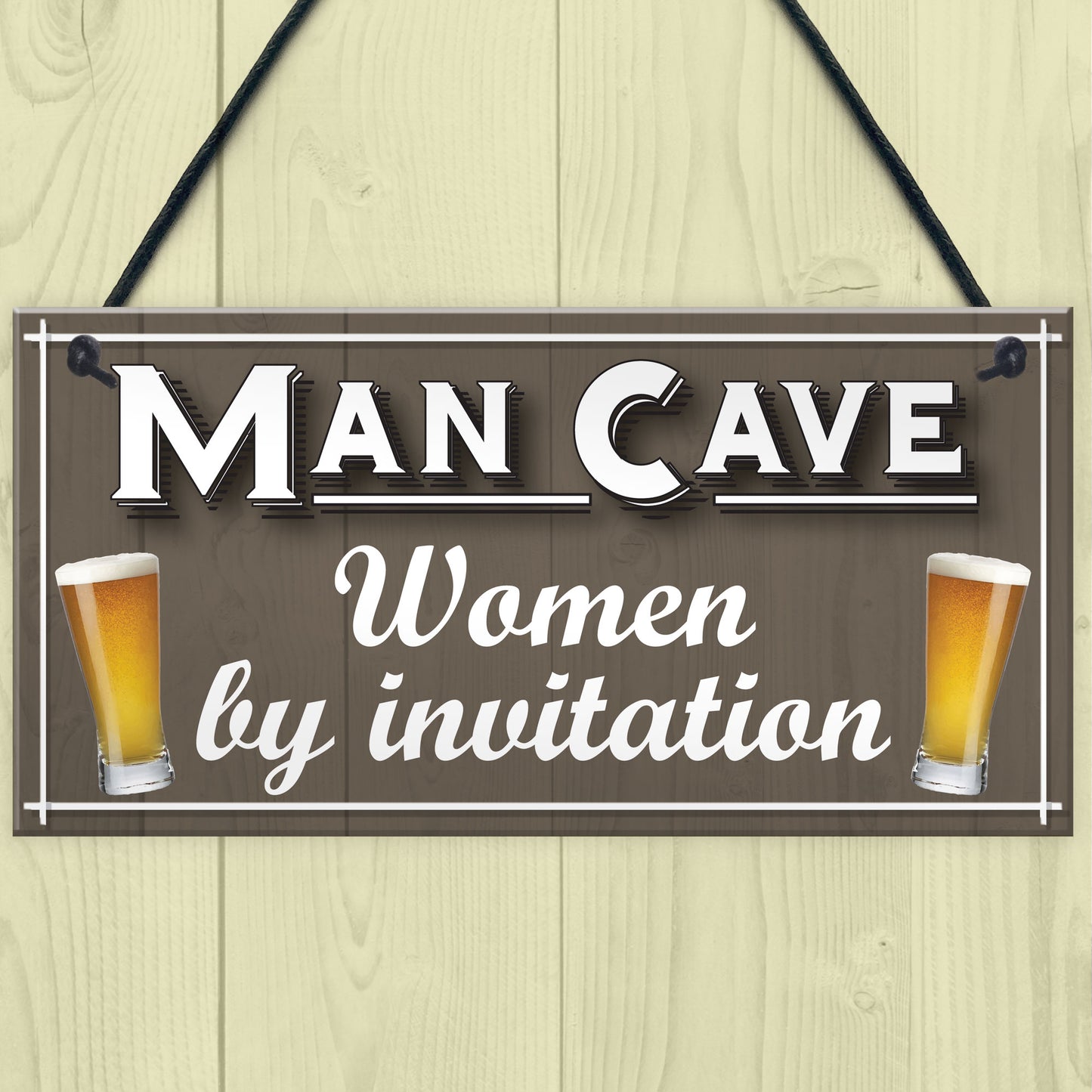 Man Cave Women Invitation Funny Door Home Bar Pub Hanging Plaque