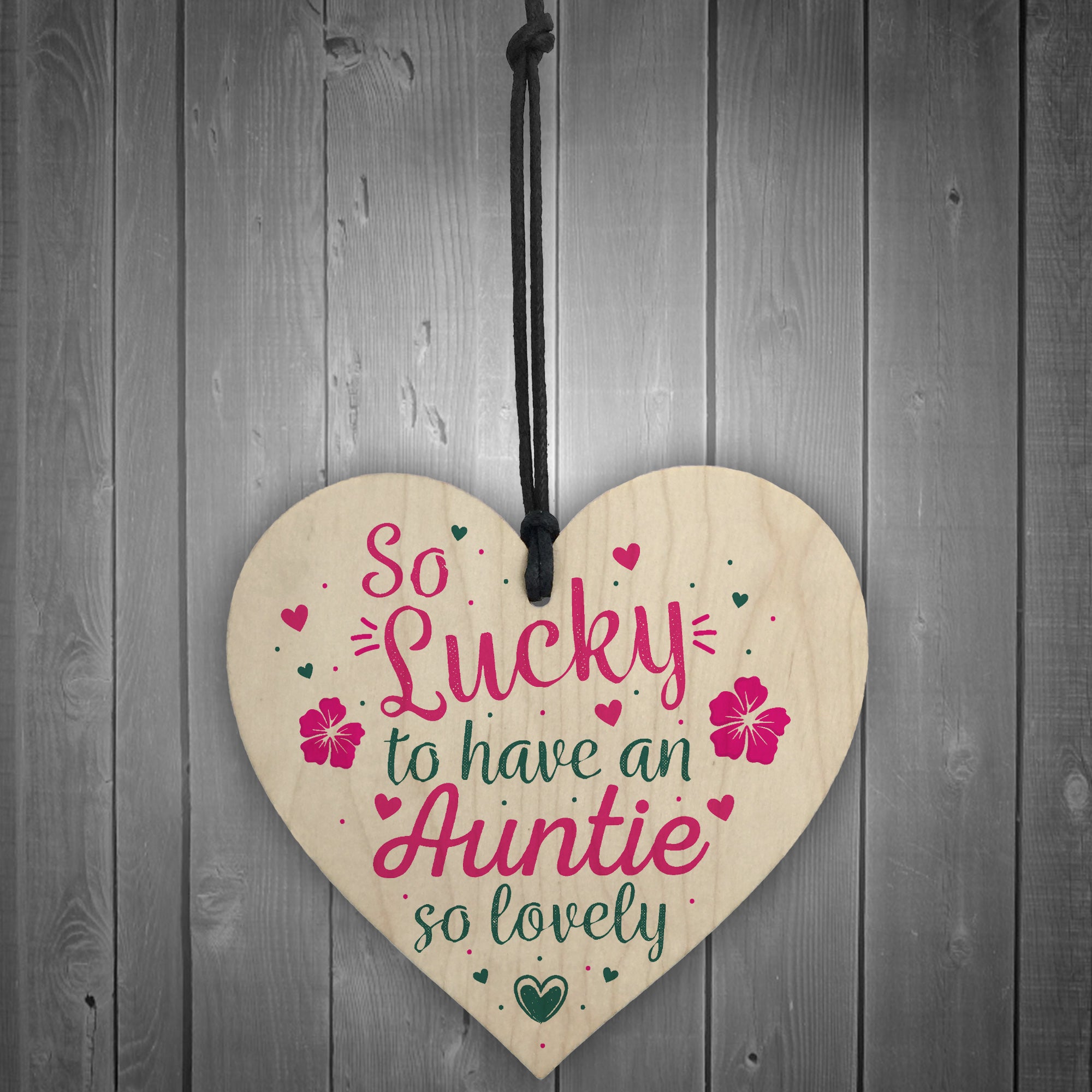 Auntie Birthday Gifts Thank You Gift Wooden Heart Chic Sign – Red Ocean  Gifts