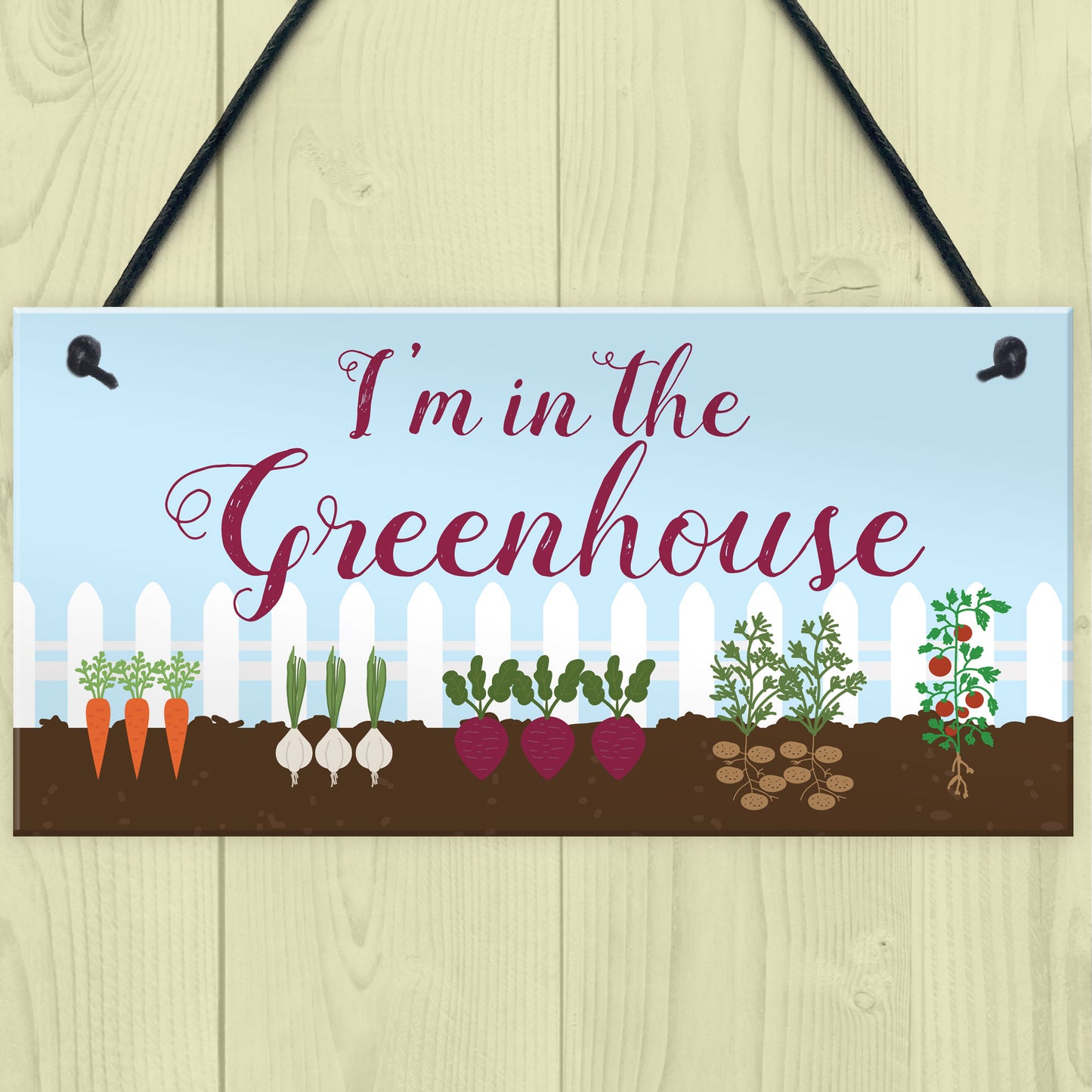 Im In The Greenhouse Sign Hanging Wall Door Plaque Garden Shed