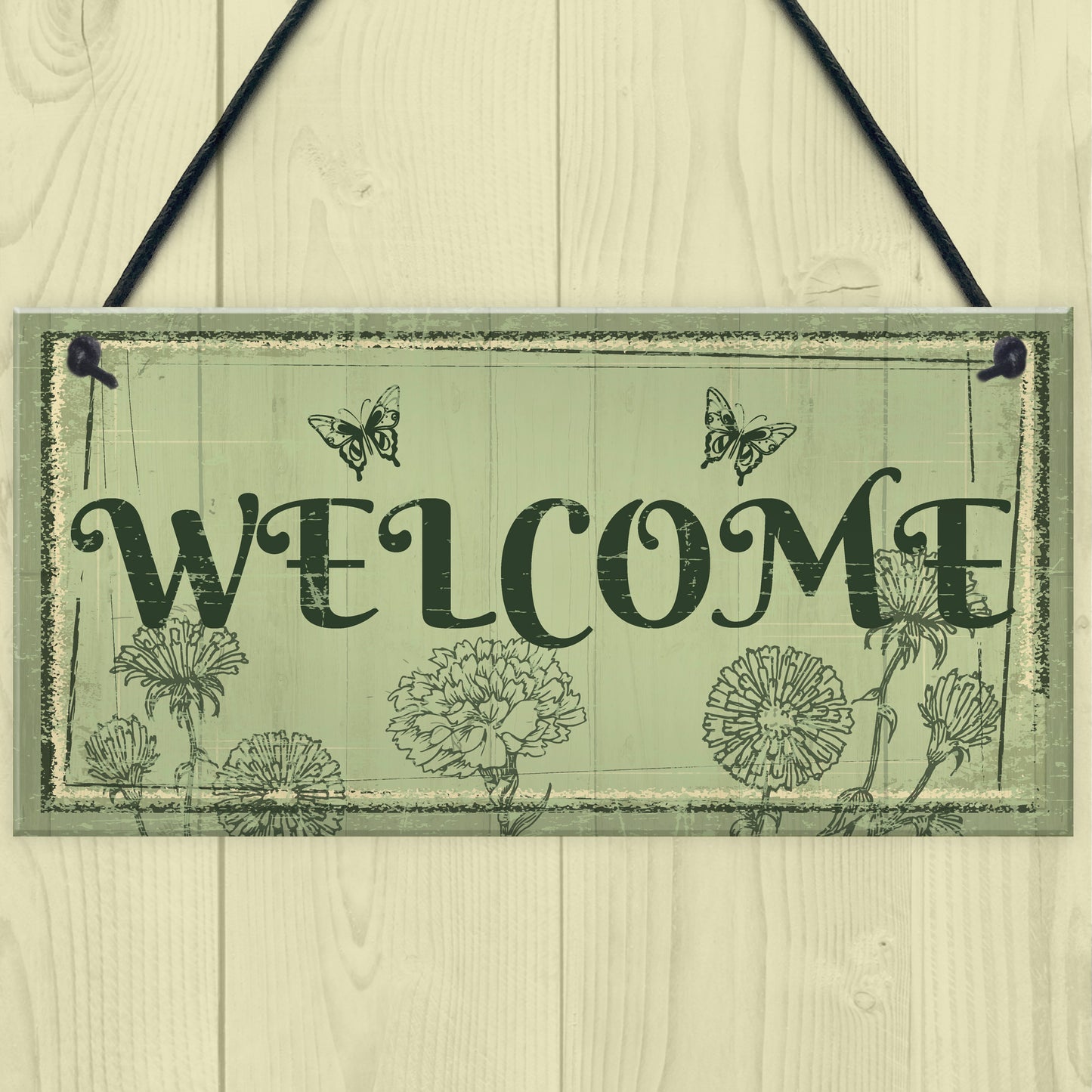 Welcome Sign Front Door Shed Garden SummerHouse Plaque Gift