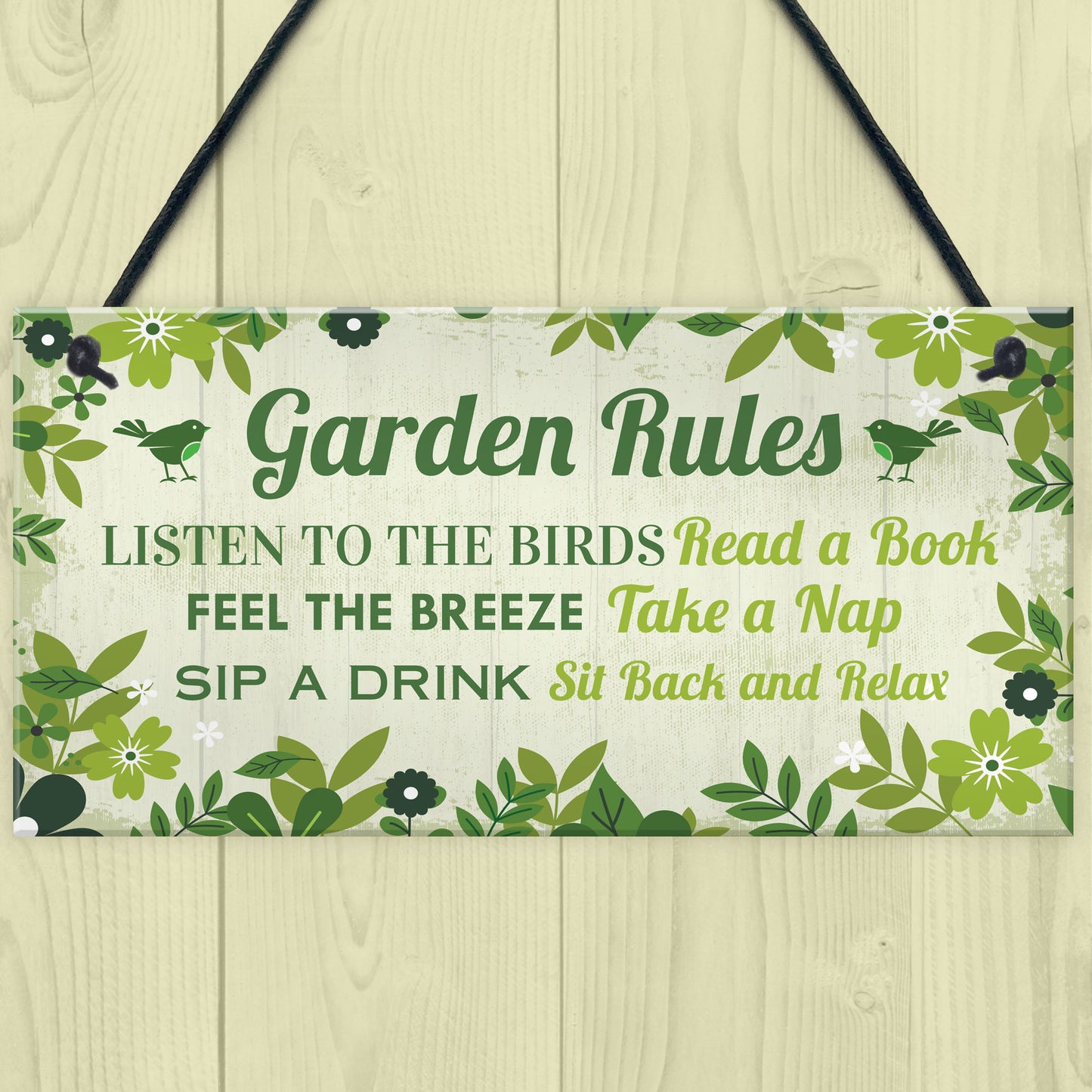 Garden Rules Decor Plaque Garden Shed Summer House Accessories