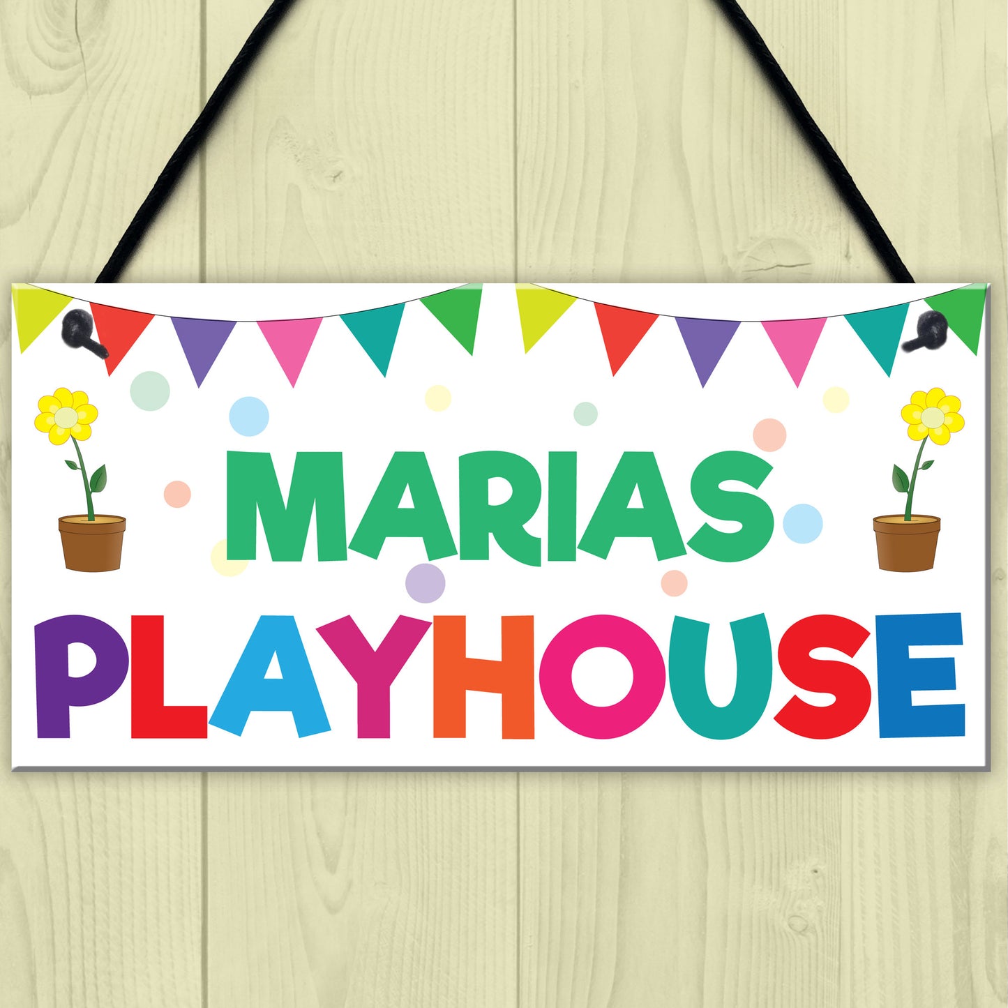 Personalised Child's Name Playhouse Hanging Plaque Sign Gift