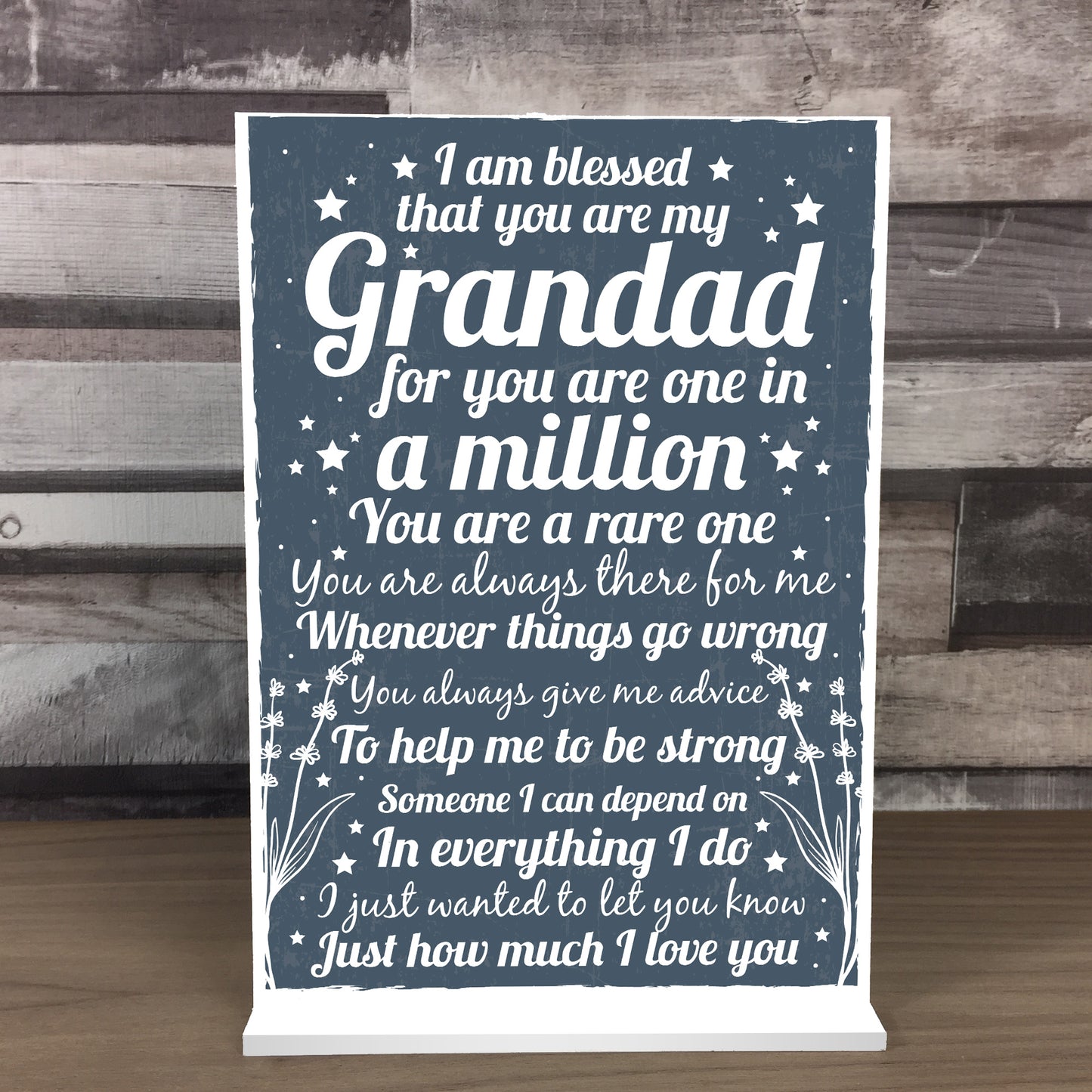 Christmas Birthday Gift For Grandad Grandparents Standing Plaque