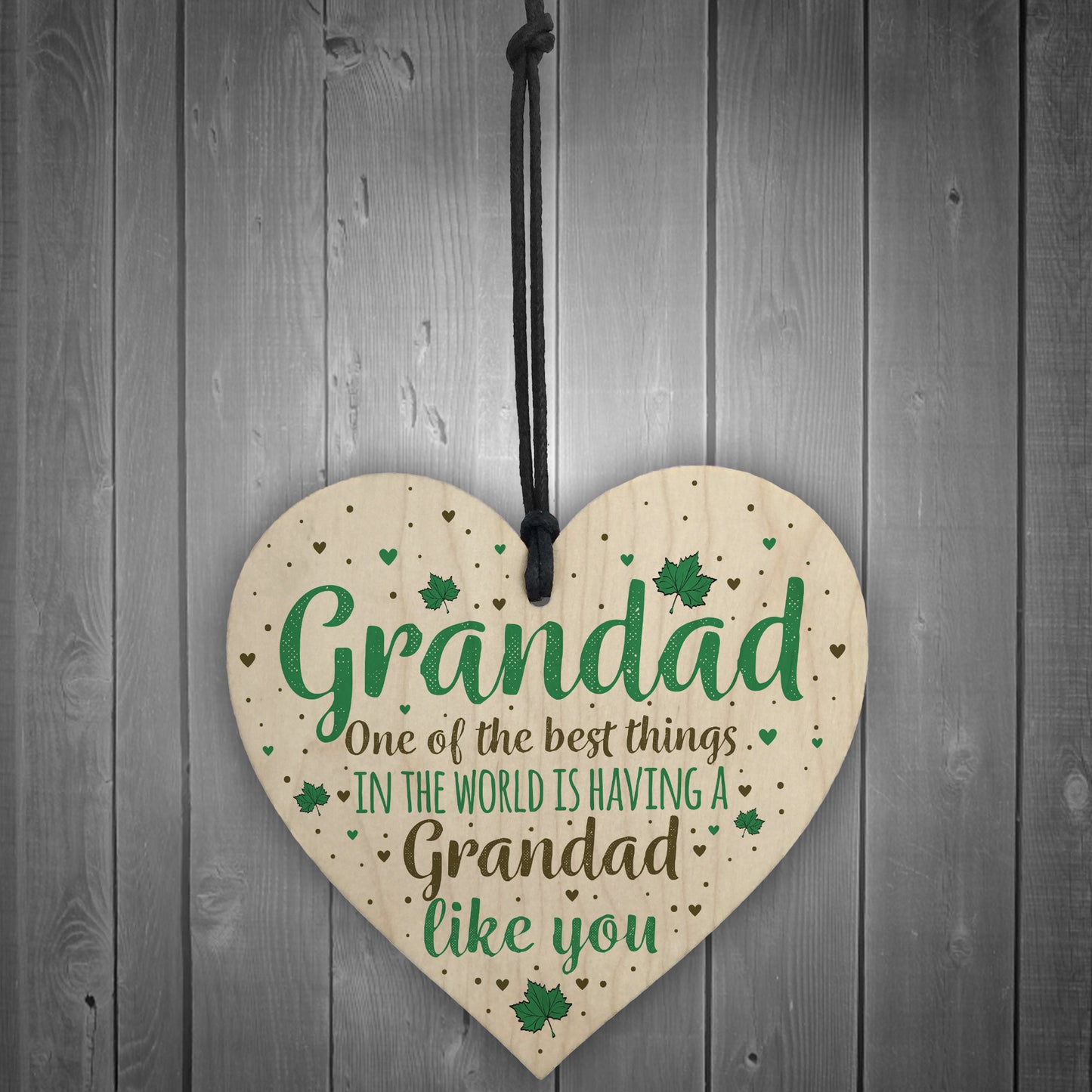 Grandad Gifts Christmas Birthday Card Hanging Wooden Heart Sign