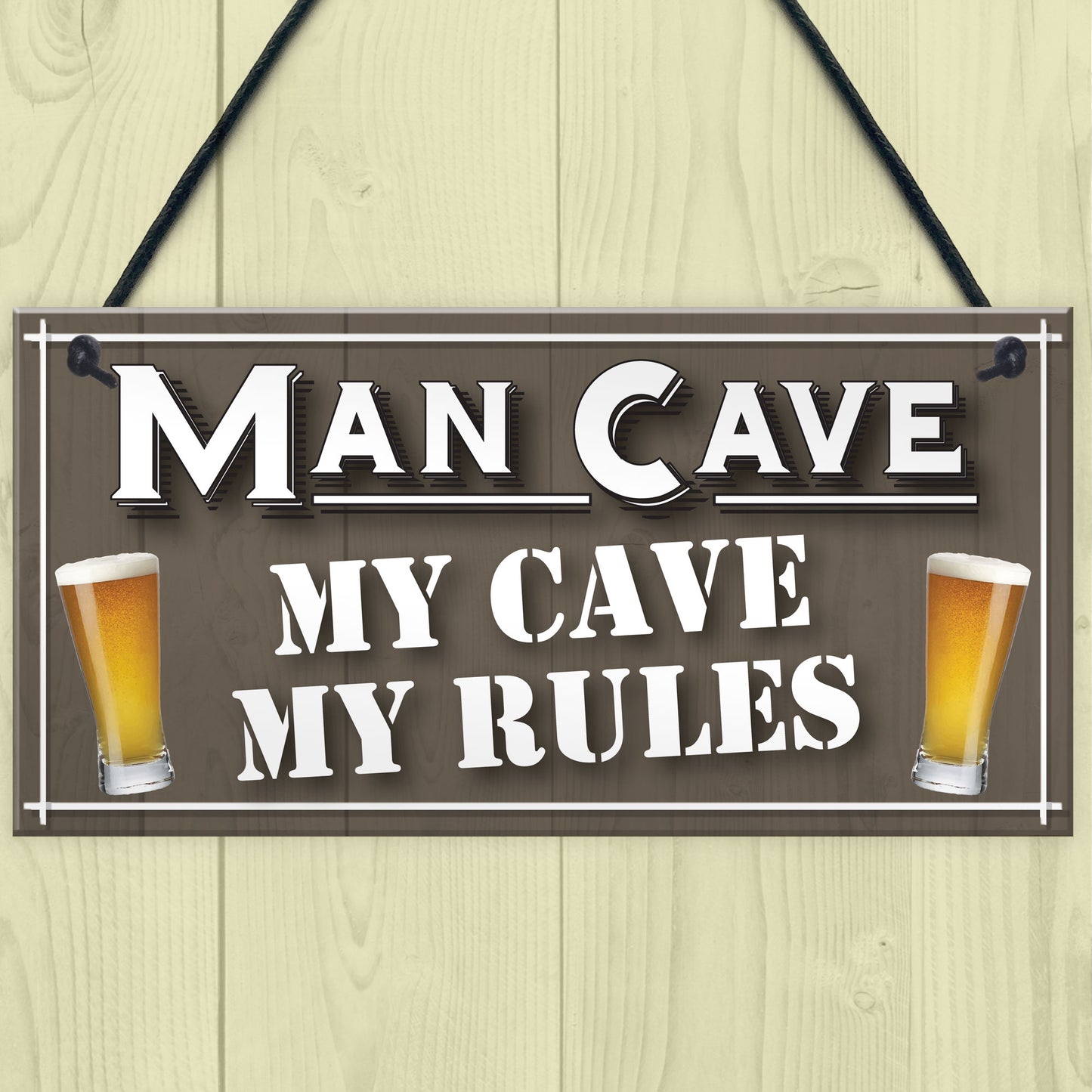 My Cave My Rules Man Cave Home Bar Pub Husband Hanging Plaque