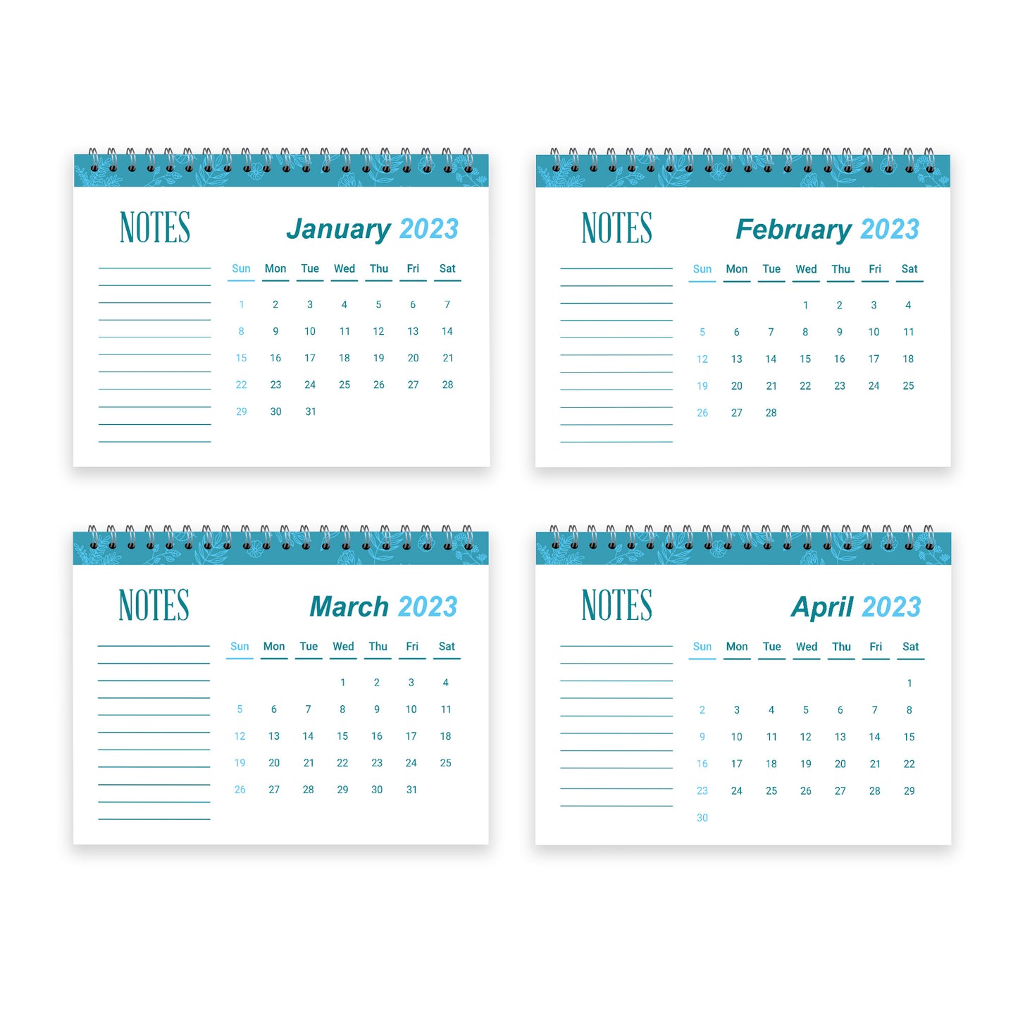 2023 Desk Planner Office Calendar Month To View Freestanding