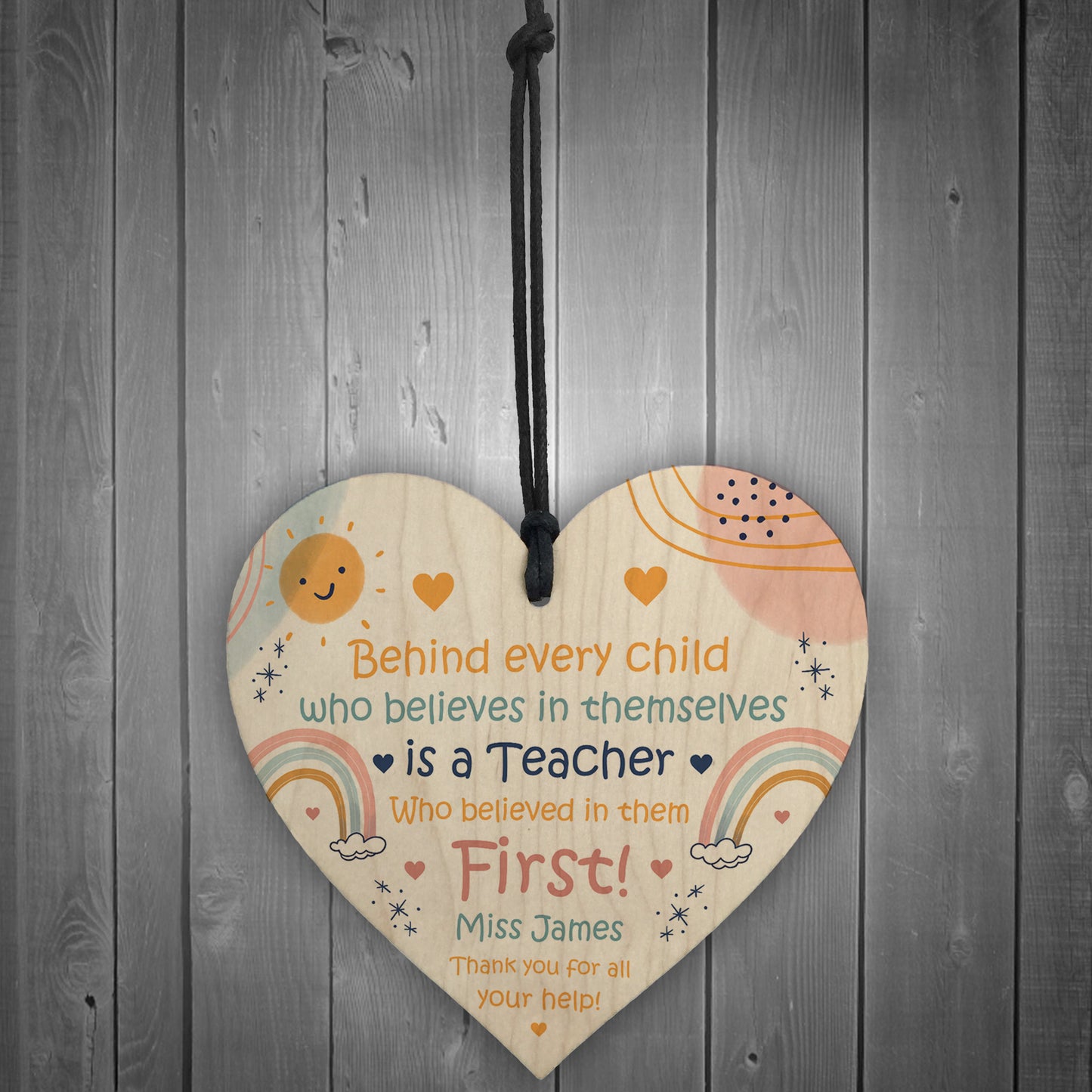 Teacher Gifts Wooden Plaque Personalised Thank You Gift Leaving