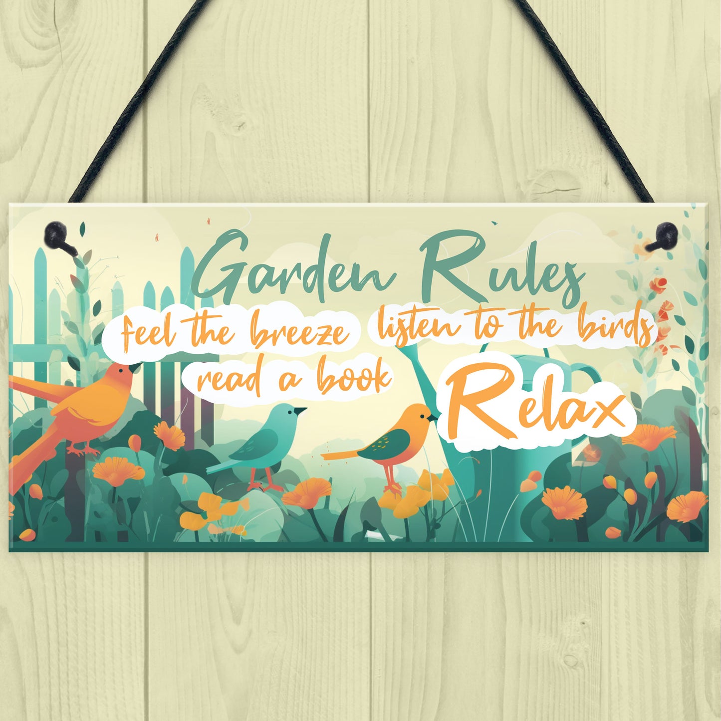 Funny Garden Rules Sign Wall Garden Garage Gate Door Plaque