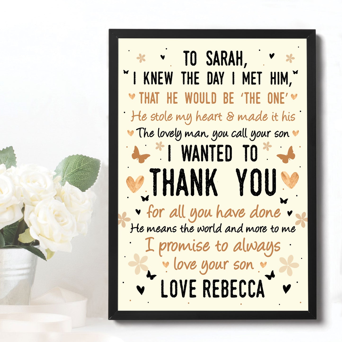 Mother of The Groom Plaque Parents of The Groom Personalised