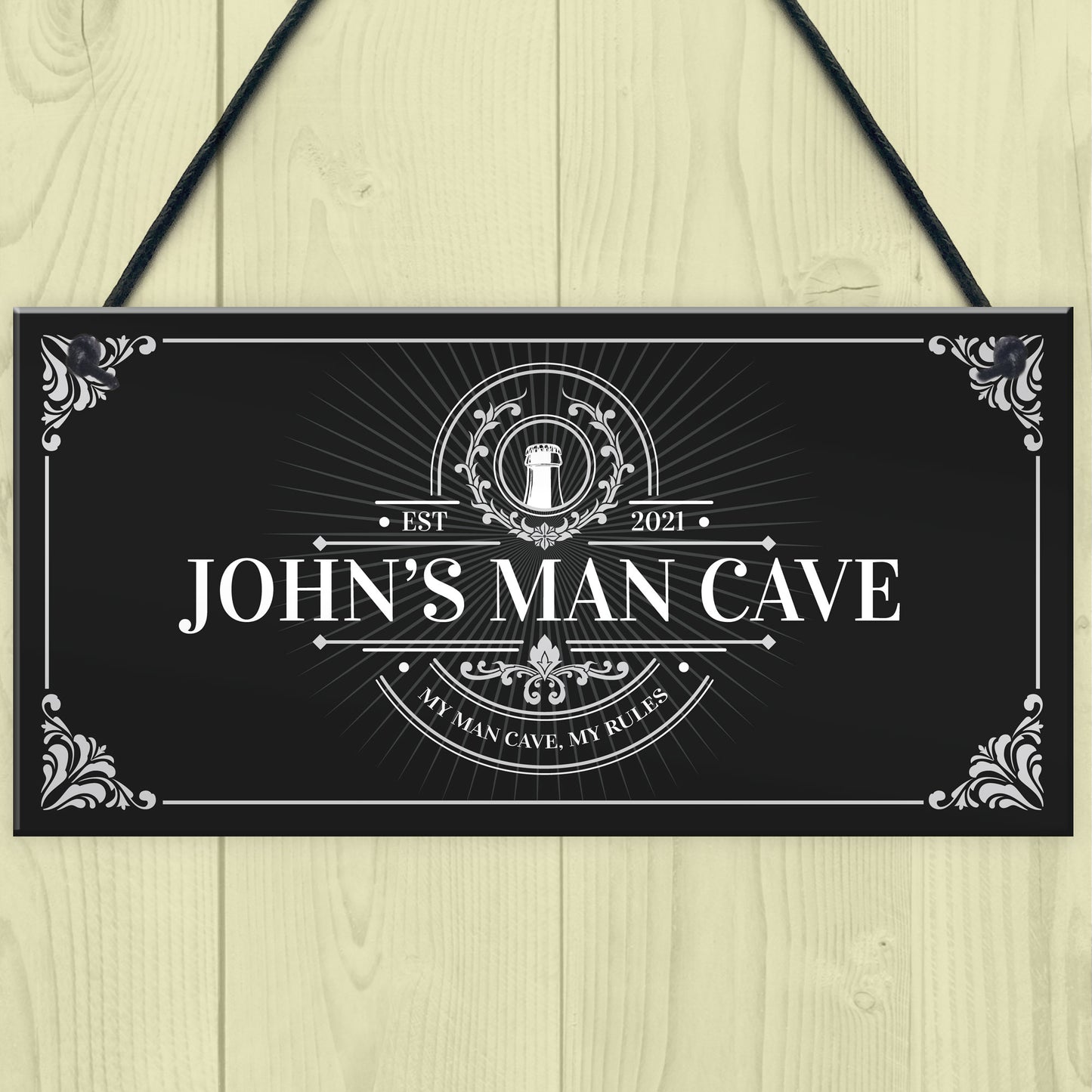 Man Cave Personalised Sign Gift For Him Home Decor Hanging Sign