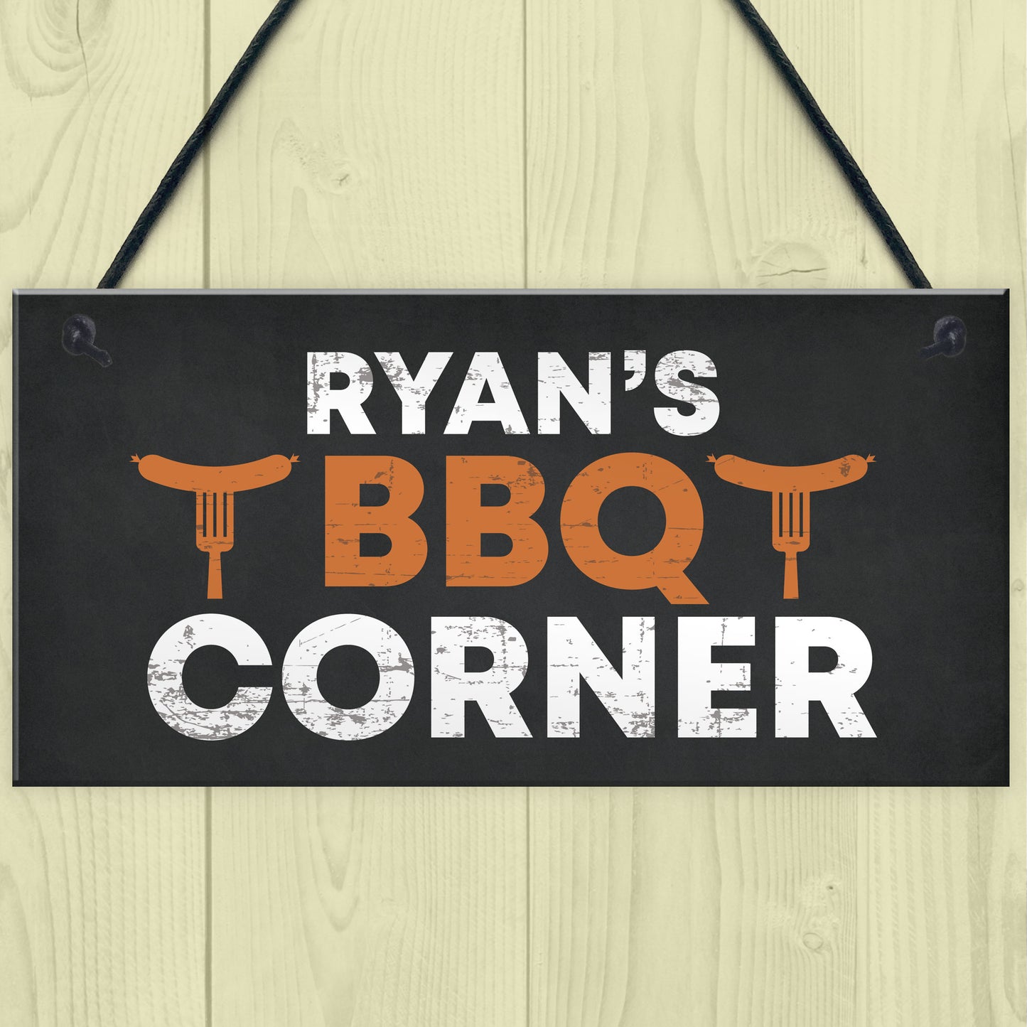 Personalised BBQ Sign BBQ Corner Plaque Hanging Man Cave Sign