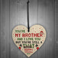 Funny Brother Christmas Gifts Tag Novelty Wood Heart From Sister