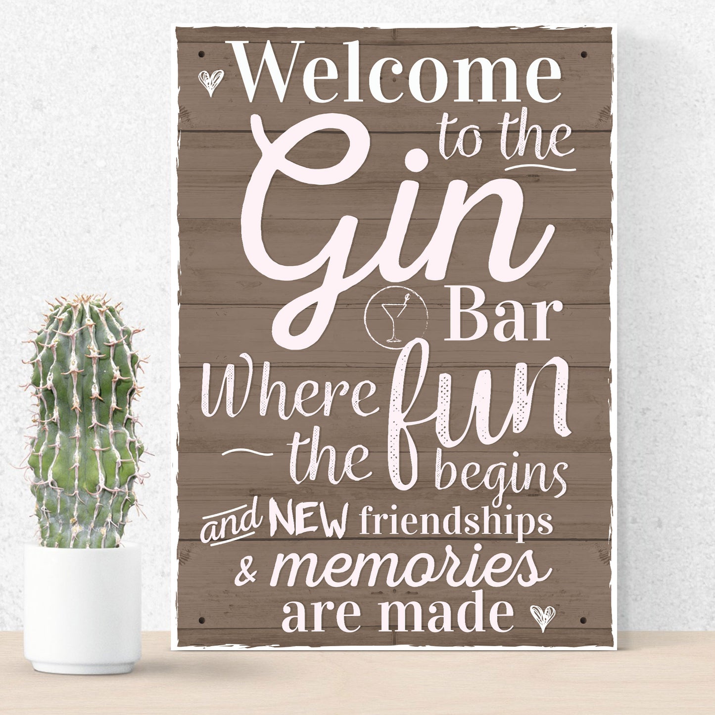 Gin Bar Hanging Plaque Alcohol Party Novelty Birthday Gift