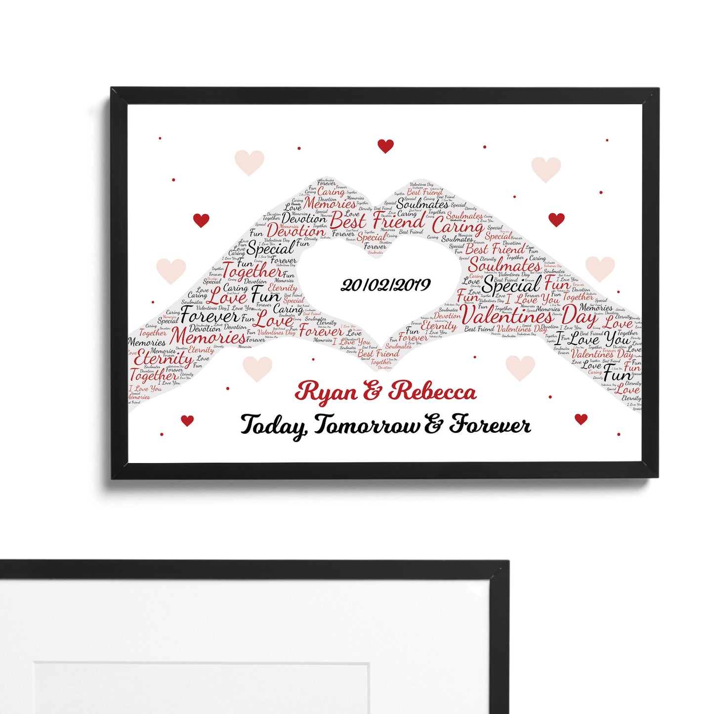 Personalised Valentines Day Print Framed Gift For Boyfriend Wife