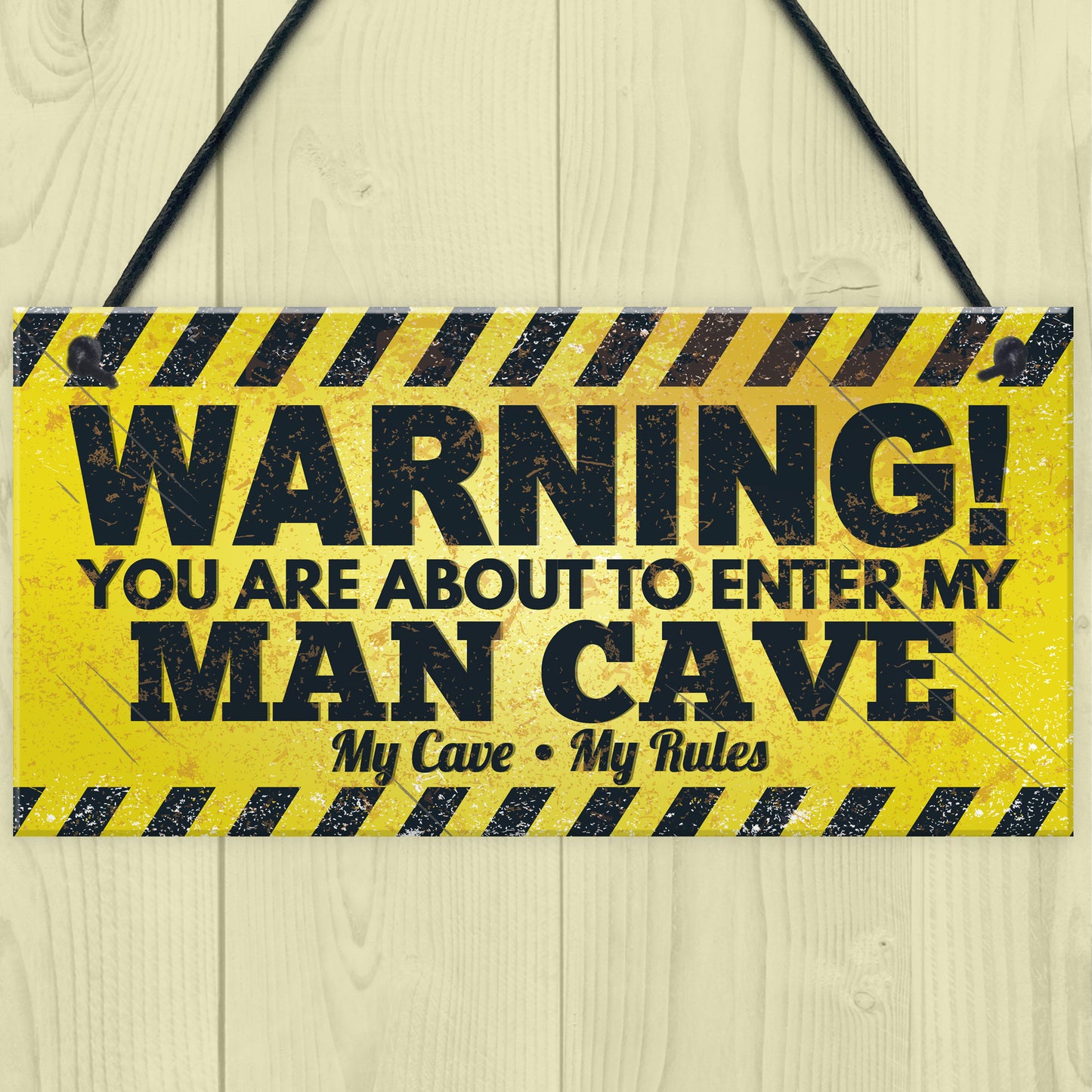 Man Cave Funny Hanging Plaque Fathers Day Gift Games Room