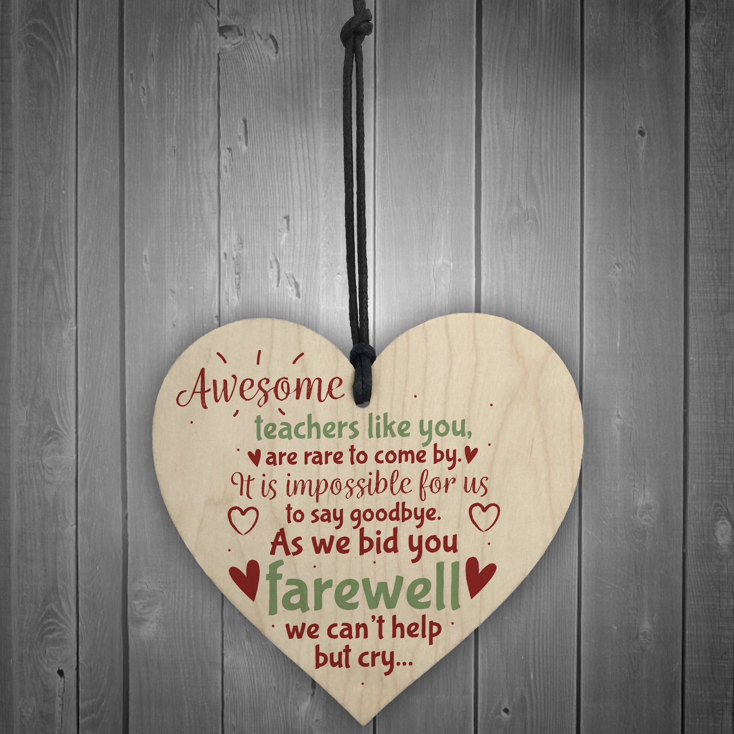 Goodbye Teacher Gift Wooden Heart Leaving Gift Teaching Assistan