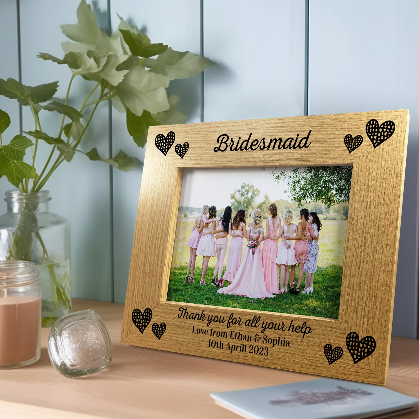 Personalised Gift For Bridesmaid Photo Frame Thank You Gift