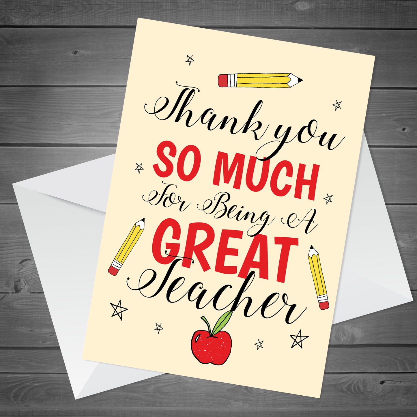 Red Ocean Thank You Card For Teacher Nursery School Gift