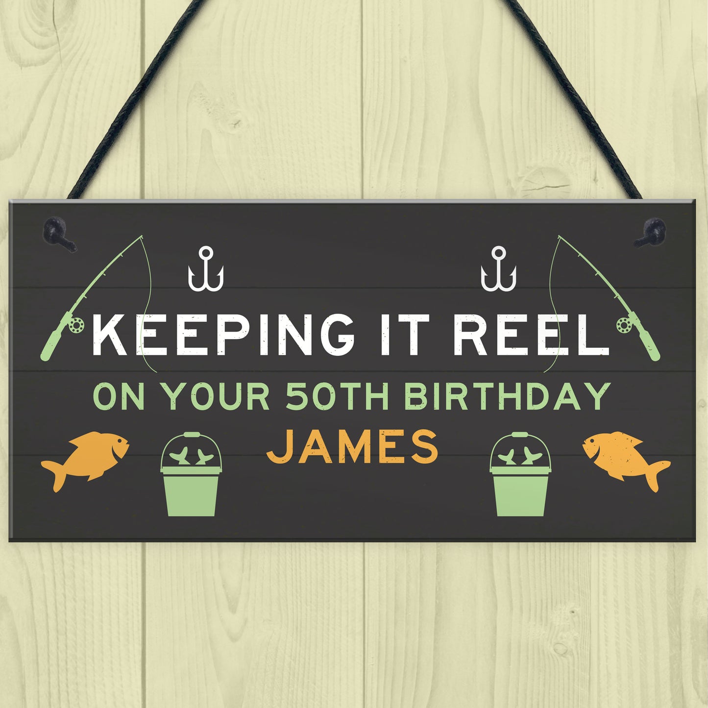 Personalised Funny Fishing Sign Birthday Gift For Men 40th 50th