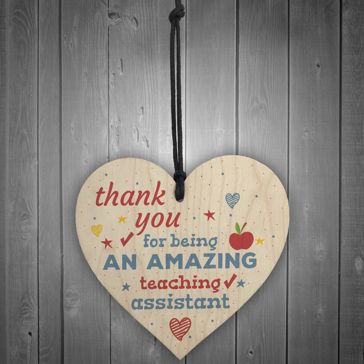 Amazing Teacher Teaching Assistant Leaving Gift Wooden Heart