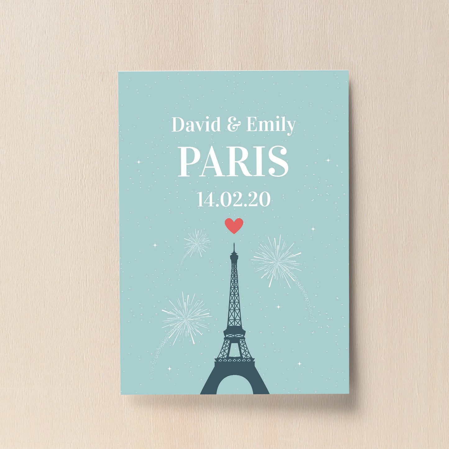 Personalised Paris Print Holiday Reveal Gift Keepsake