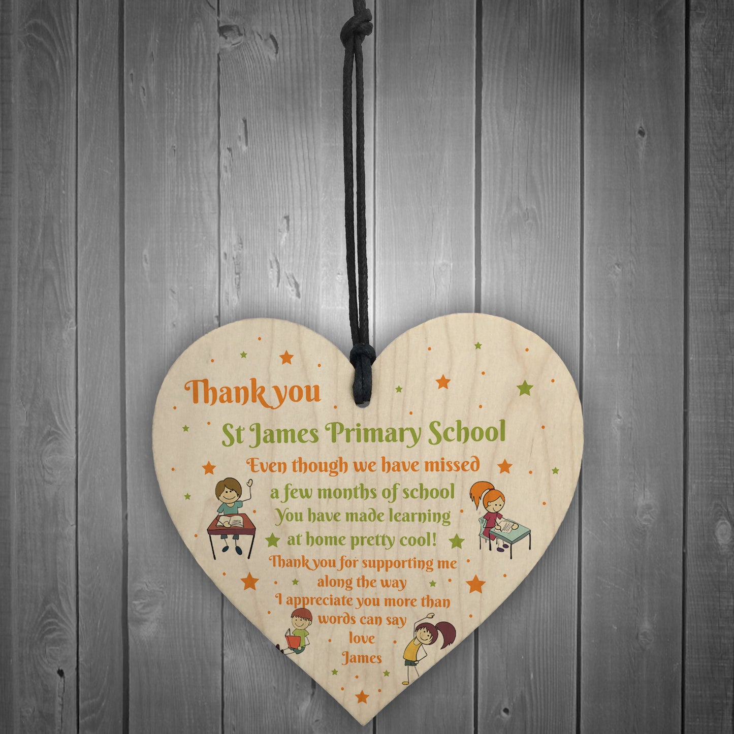 School Thank You Gifts Wood Heart End Of Term Gift Teacher