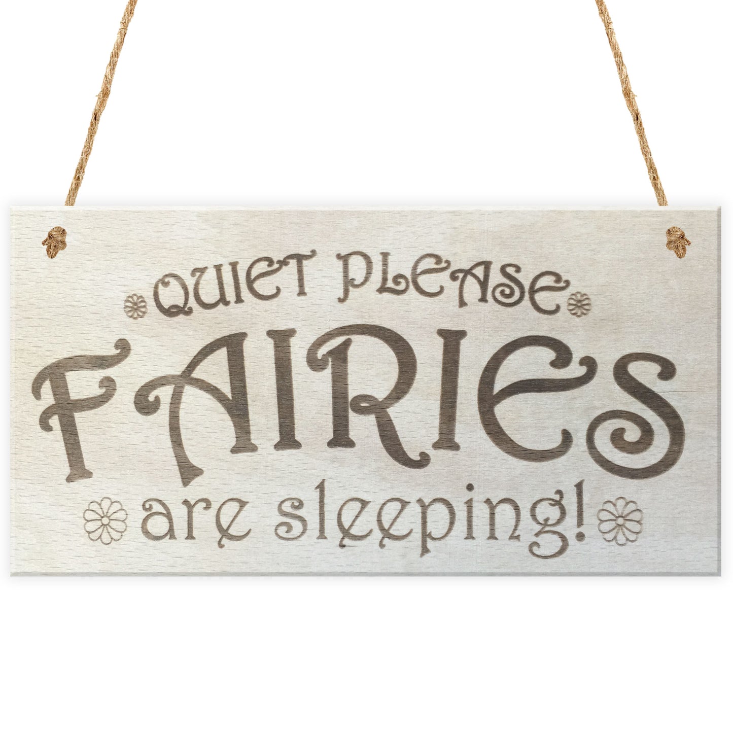 Quiet Fairies Are Sleeping Wooden Hanging Plaque Garden Sign