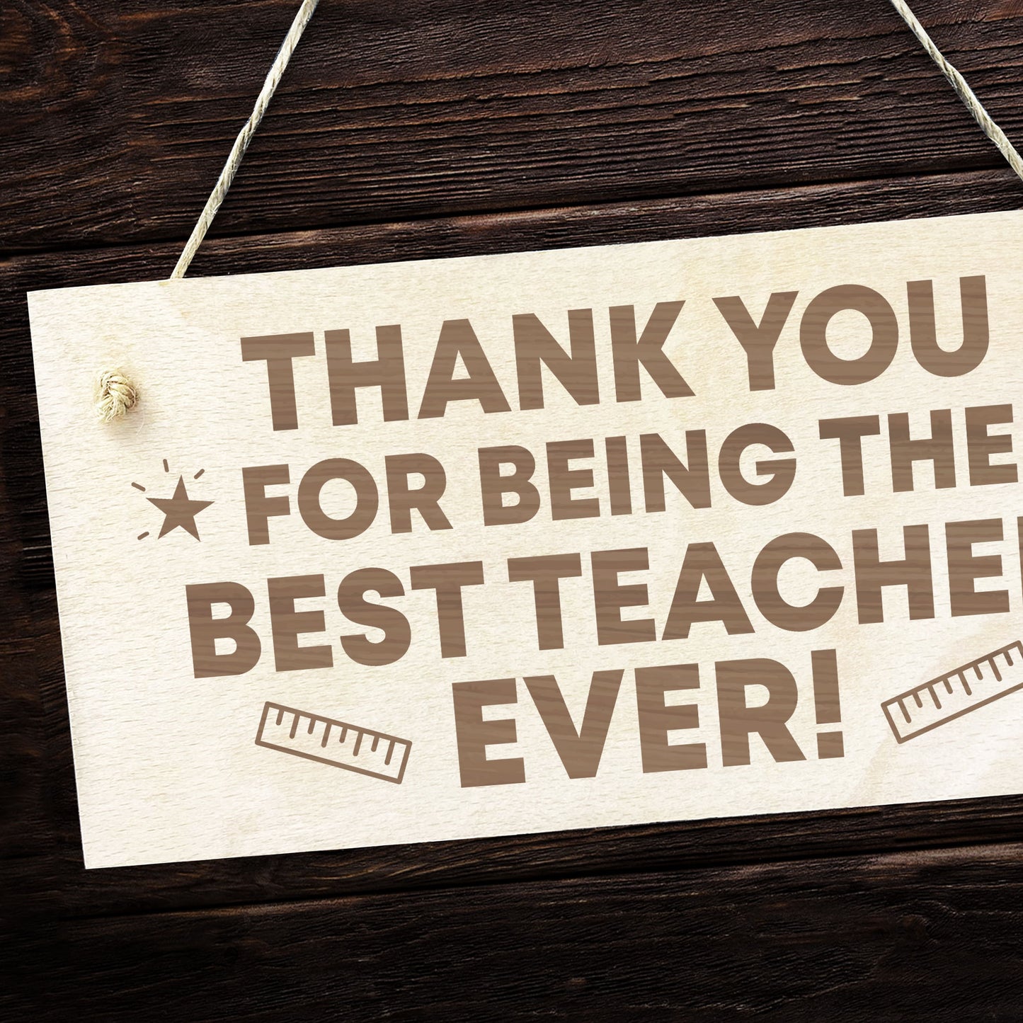 Teacher Thank You Wooden Plaque Gift End of Term Leaving School