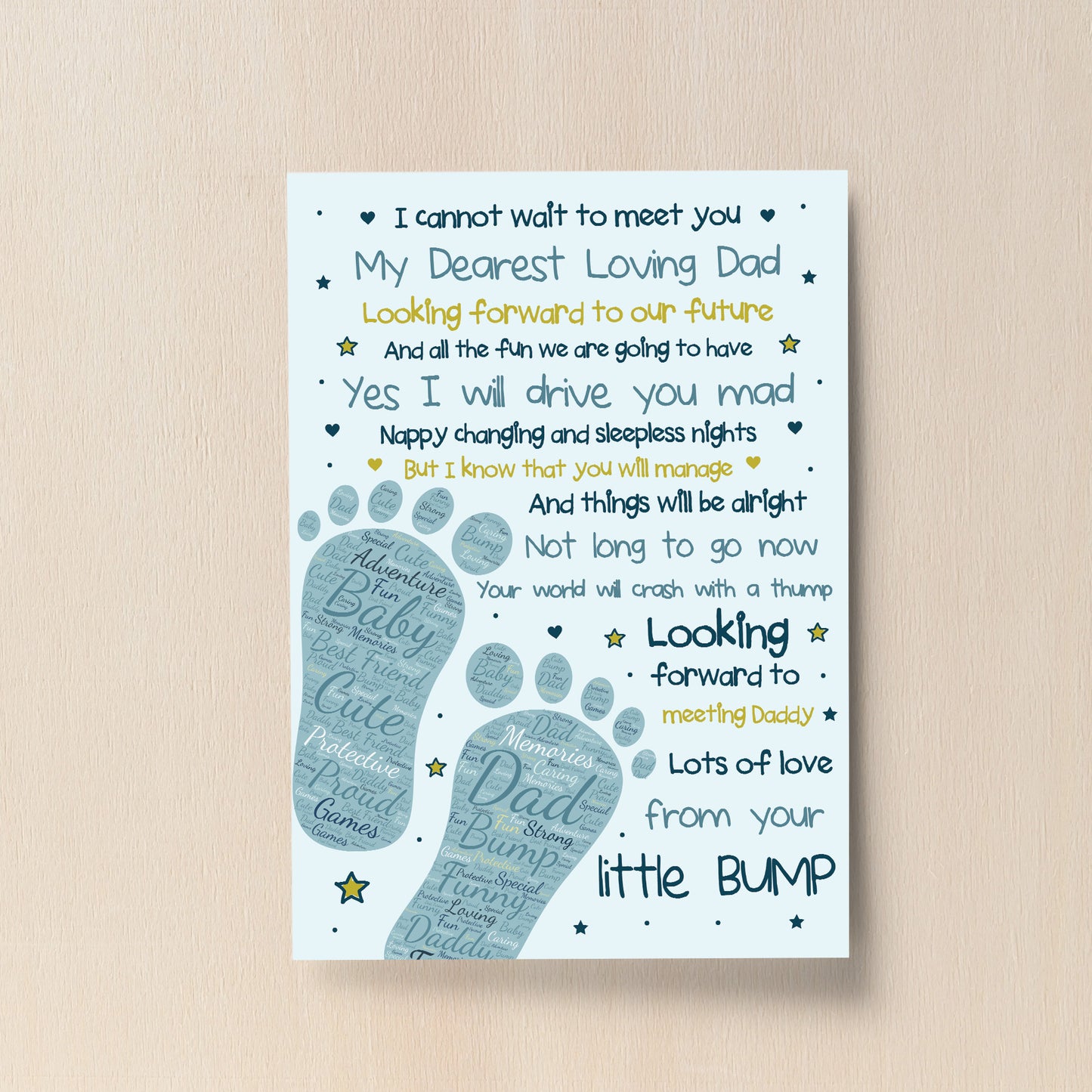 Daddy To Be Gifts From The Bump Baby Poem Fathers Day Gifts