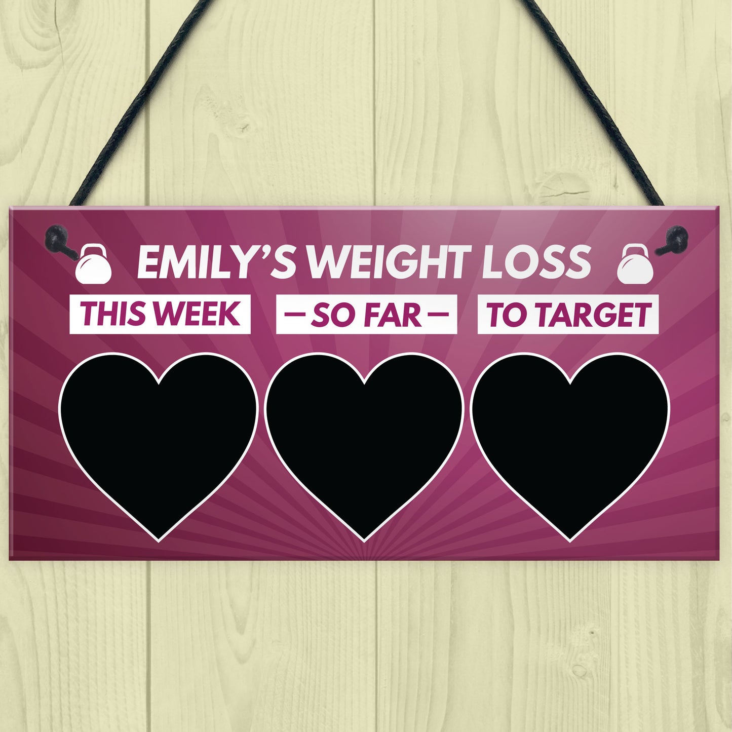 Personalised Weight Loss Sign Motivational Gift Weight Watchers